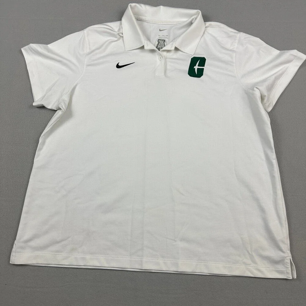 Charlotte 49ers Shirt Women 2XL White Nike Polo NCAA Basketball Swoosh XXL